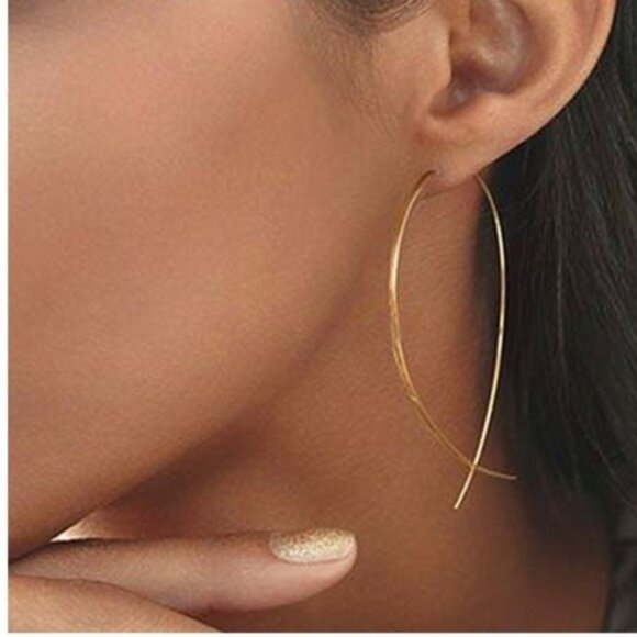 Jewelry - Boho gypsy Gold tone Hoop earrings Dainty